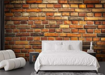 Brick wall texture close-up with intricate pattern Wall mural