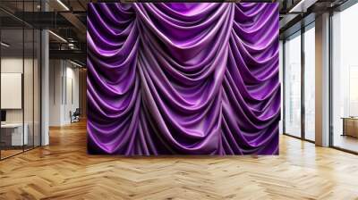 Close-up of draped purple fabric creating smooth texture Wall mural