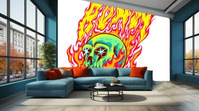 skull of fire illustration  Wall mural