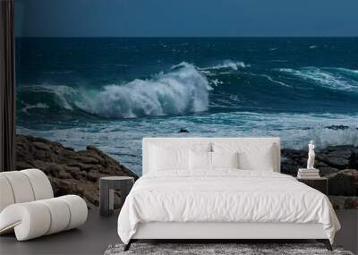 Wave sea shore along near to Cape Town, South Africa Wall mural