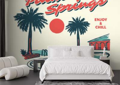 vintage summer paradise vacation graphics for posters t-shirts and stickers Wall mural