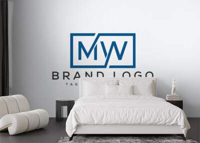 letter MW logo design vector template design for brand Wall mural