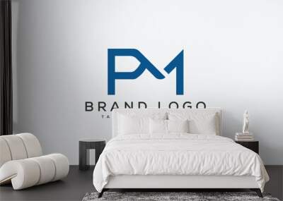 letter Pm logo design vector template design for brand Wall mural