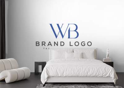 letter WB logo design vector template design for brand Wall mural