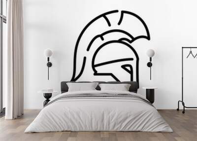 Ancient Greek helmet icon. Simple Spartan helmet icon for social media, app, and web design. Vector illustration Wall mural