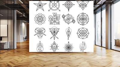 Geometric Astrological Set _ Colorless Wall mural