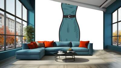 Outfit Formal Illustration Colored - Woman-16 Wall mural