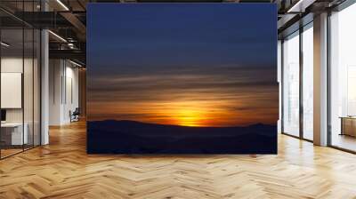 beautiful sunset or sunrise with color sky on the mountain Wall mural