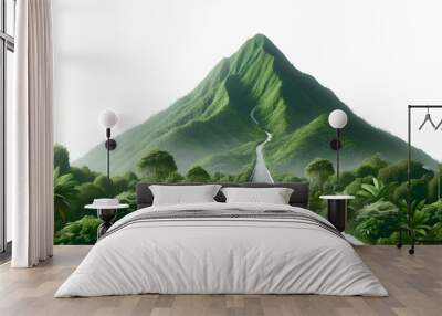 green road to the mountains Wall mural