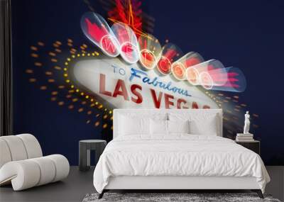 blurred las vegas welcome sign Wall mural