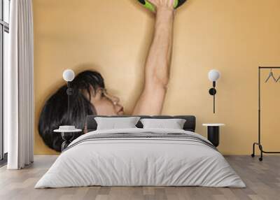 Woman Exercising with Gym Balls Wall mural