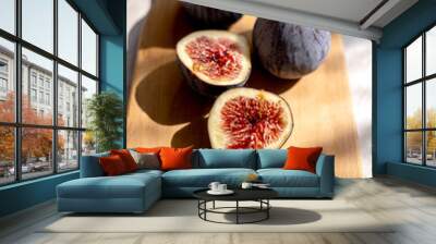 figs in sunlight. half a fig. healthy food, useful product. autumn, harvest Wall mural