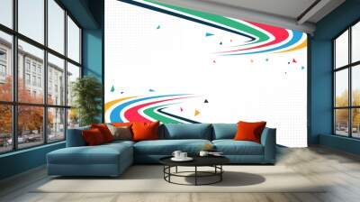 Abstract vector background with colorful curved lines for olympic sports events Wall mural