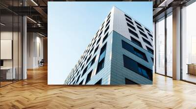 view on new modern buildings, facade corner and sky, real houses on line Wall mural