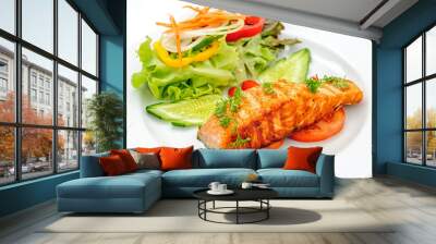 Grilled fish with vegetables Wall mural