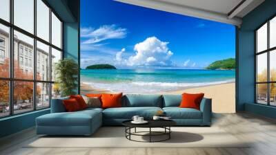 panoramic view of nai harn beach in phuket, on a sunny day Wall mural