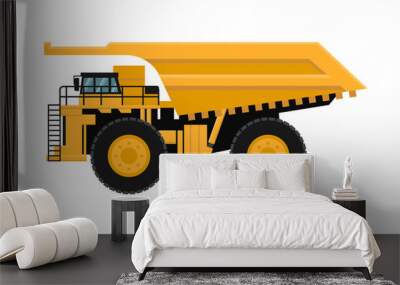 vector of giant yellow mining truck on white background Wall mural