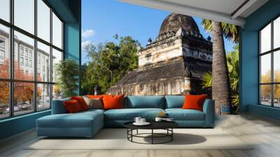 Buddhist Wat Visoun Stupa in Luang Prabang in Laos Wall mural