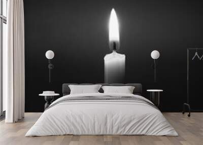 still life candle light with abstract black and white concept Wall mural