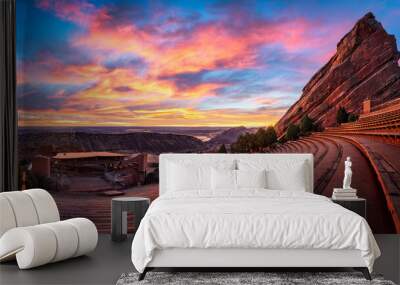 Red Rocks at sunrise, near Denver Colorado Wall mural