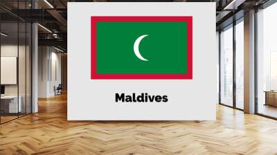 Maldives flag design vector illustration on a gray background for graphic and web design. Wall mural