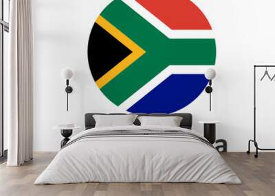 South Africa flag in circle shape with word SOUTH AFRICA Wall mural