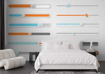 Neumorphic UI, user interface sliders Wall mural