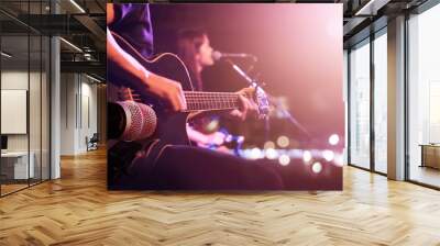 Guitarist on stage for background, soft and blur concept Wall mural