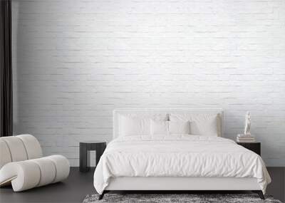 Modern white brick wall texture for background Wall mural