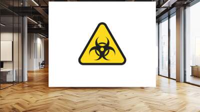 Biohazard icon, simple bio danger sign. Triangle warning concept in vector flat Wall mural