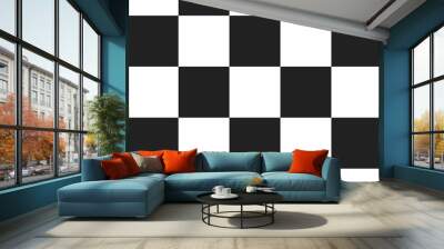 Chess pattern. Black and white square texture background in vector flat Wall mural