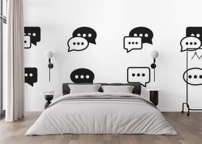 Message, simple web icon. Bubble text illustration concept in vector flat Wall mural