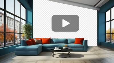 Transparent play button, simple icon for your design. Video symbol concept in vector flat Wall mural