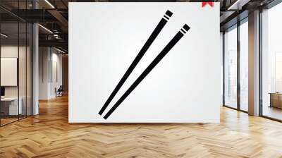 restaurant chopsticks icon in black style isolated on white background. restaurant chopsticks symbol Wall mural