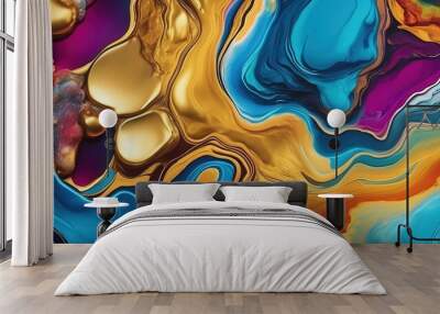 Colored paint art background Wall mural