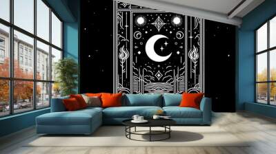 geometric ornamental tarot card design Wall mural