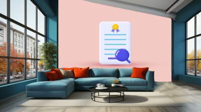 illustration creative 3d icon find degree concept symbols isolated on background Wall mural