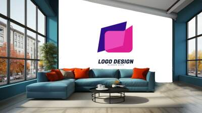 stock vector creative logo for company or bulding bussiness brand identity multicolor flat design Wall mural