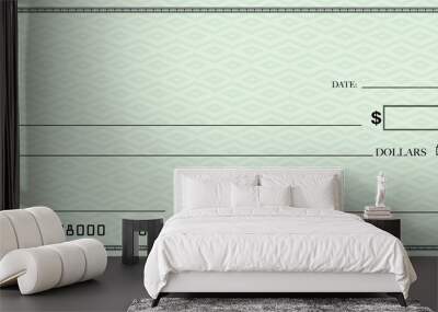 Blank Check with Open Space for Your Text Wall mural