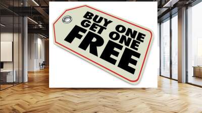 Buy One Get Free Price Tag Sale Special Promotion Wall mural