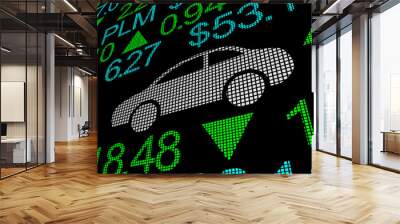 Car Vehicle Automotive Business Stock Market Exchange Prices 3d Illustration Wall mural