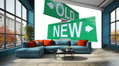 Choose Old or New 2-Way Street Sign Pointing Arrows Wall mural