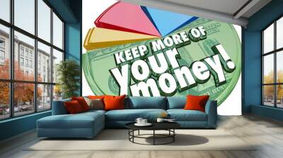 Keep More of Your Money Pie Chart Taxes Fees Costs Higher Percen Wall mural