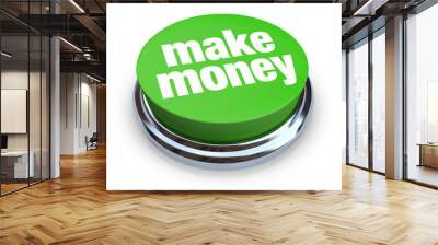 Make Money Button - Green Wall mural