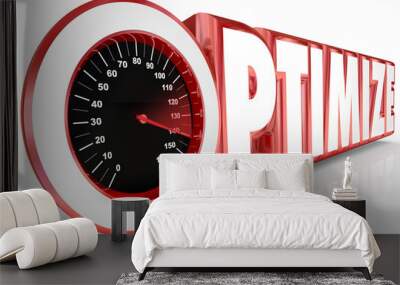 Optimize Speedometer Word Fast Perfecting Process Efficiency Pro Wall mural