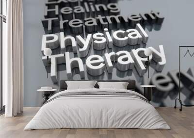 Physical Therapy Treatment Injury Recovery Healing Words 3d Illustration Wall mural