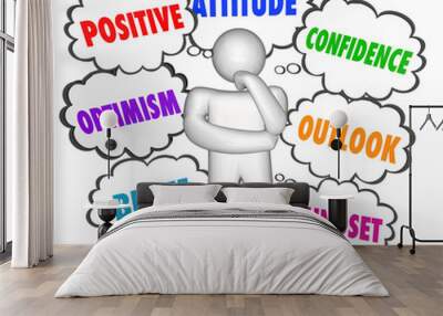 Positive Thinking Thought Clouds Thinker Good Attitude Confidenc Wall mural