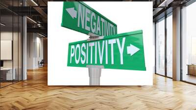 Positivity vs Negativity - Two-Way Street Sign Wall mural