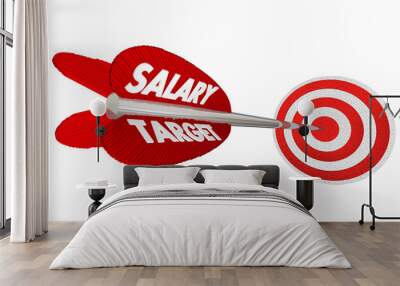 Salary Target Wage Income Earnings Arrow Raise 3d Illusration Wall mural