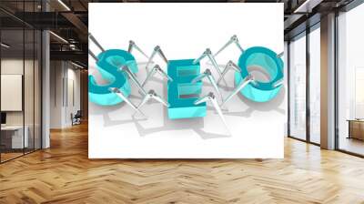 SEO Search Engine Optimization Crawler Bots 3d Illustration Wall mural